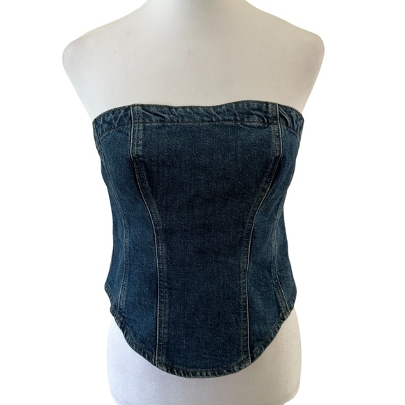 Reformation Jeans Tops - Reformation Jeans Women’s Macy Strapless Denim Bustier Top Blue Size 8